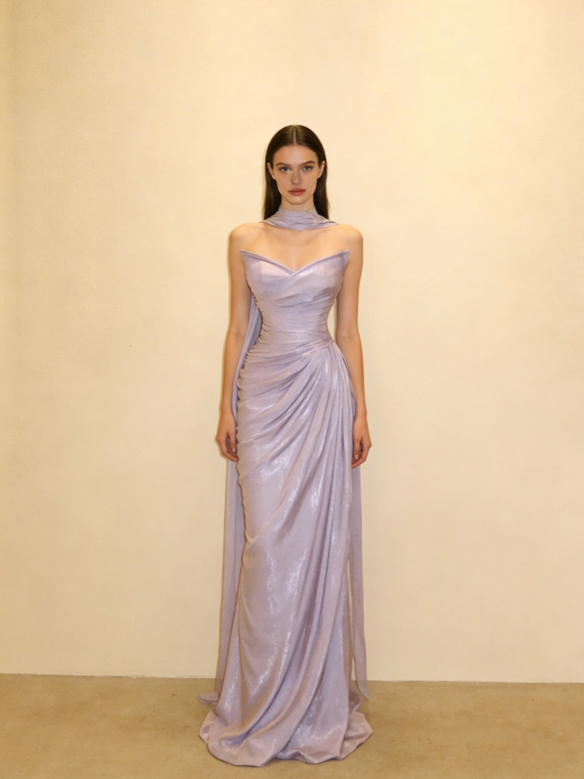 Elegant Prom Dress V-neck Pleated Mermaid Evening Dress Gala Dress        D3060