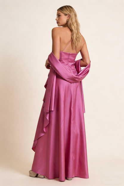 Fuchsia Spaghetti Straps A-Line Vintage Party Dress Birthday Outfits, MD7947
