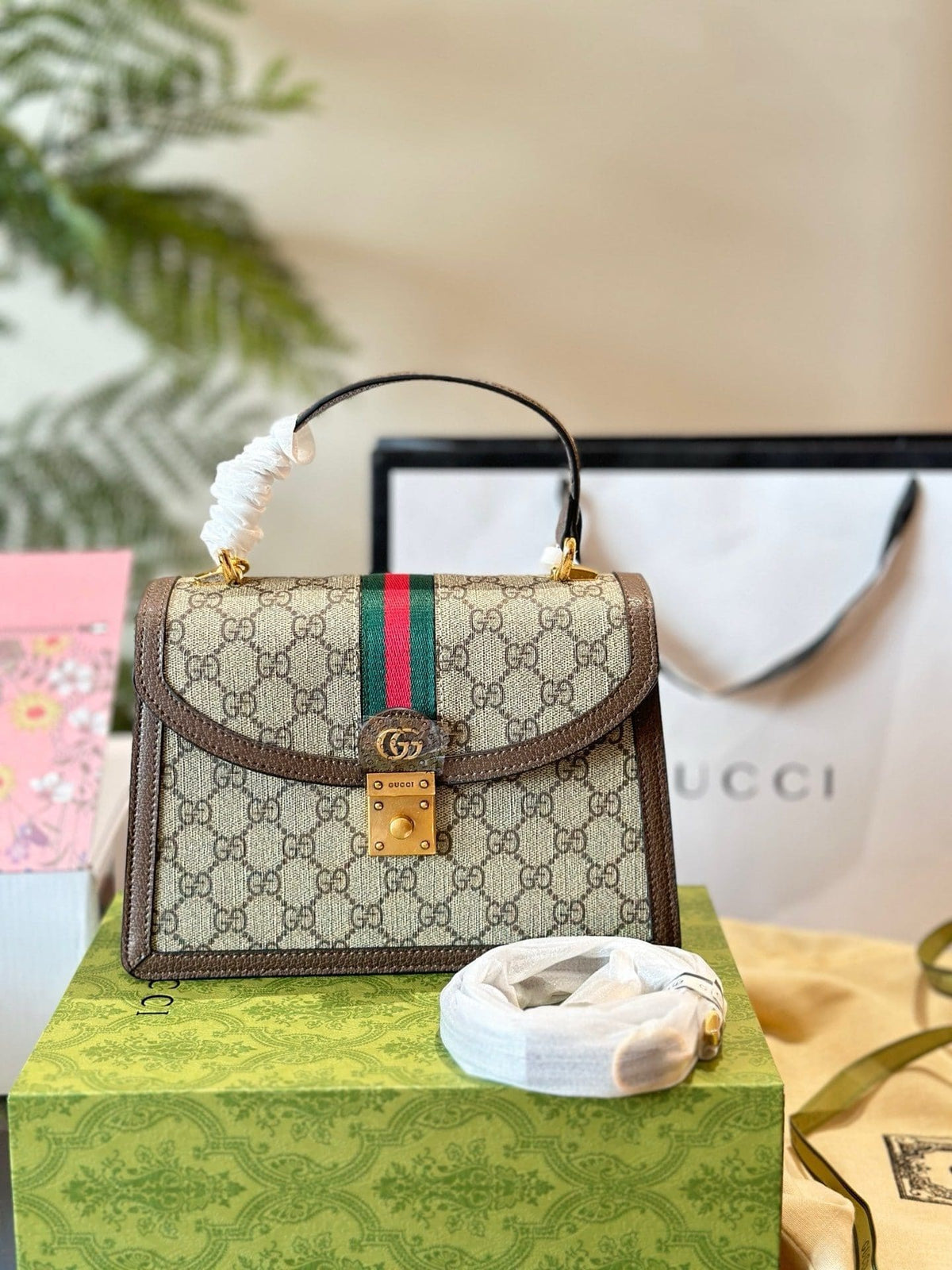 GGUCCI OPHIDIA TOP HANDLE SMALL BAG