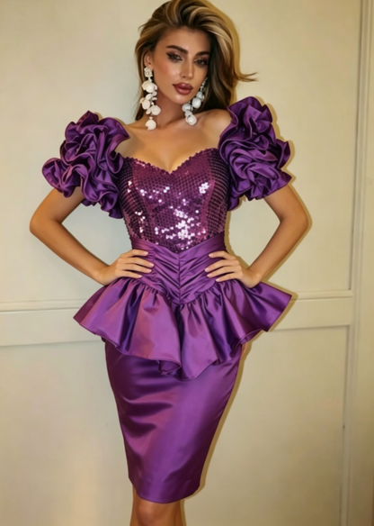 Unique Purple Short Prom Dress, Formal Evening Dress T1496