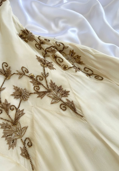 Vintage Light Yellow A Line Straps Beaded Chiffon Short Homecoming Dress Outfits SH5459