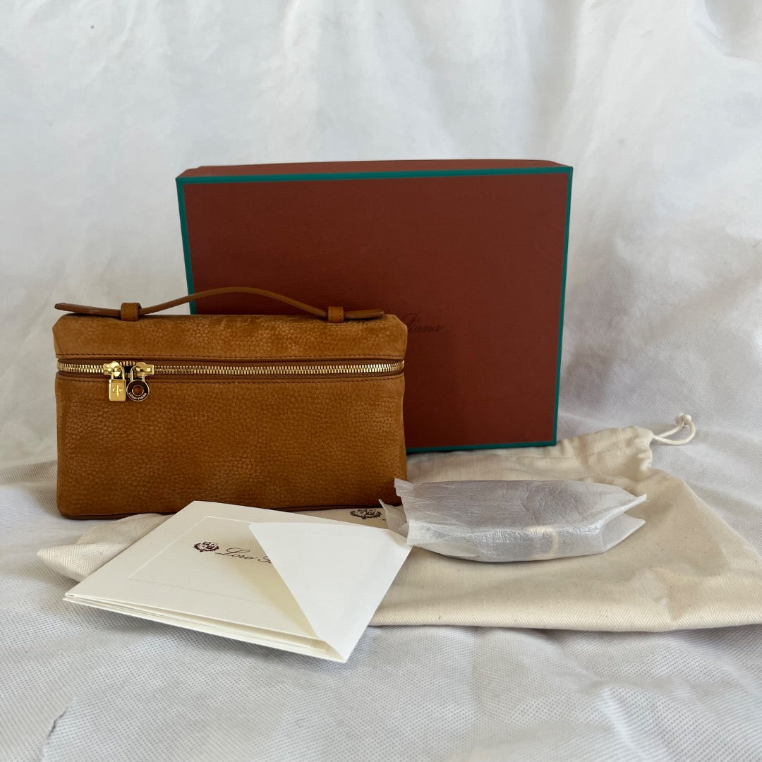 Loro Piana Bon Ton Brown/Sun Gold  Extra Pocket L19 Bag