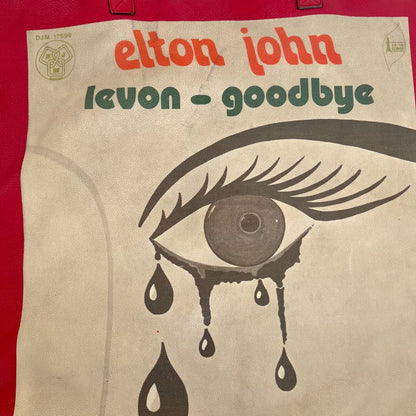 Gucci Elton John Tote "Levon Goodbye" Vinyl EP Cover (With Pouch) Maxi Hibiscus Red