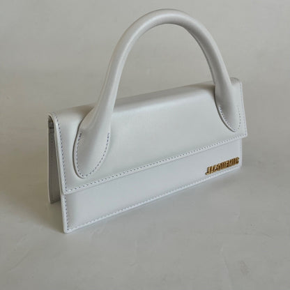 Jacquemus Le Chiquito Long White Bag in Leather.