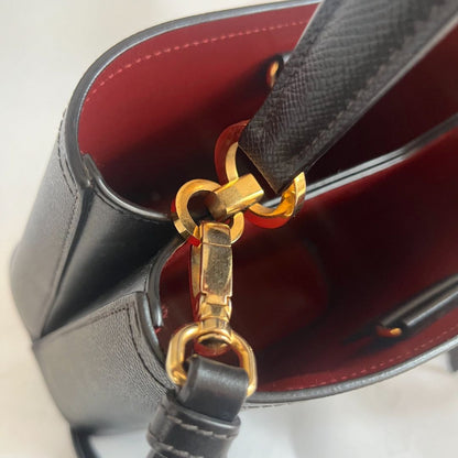 Prada Black Saffiano Leather Panier Top Handle Bag