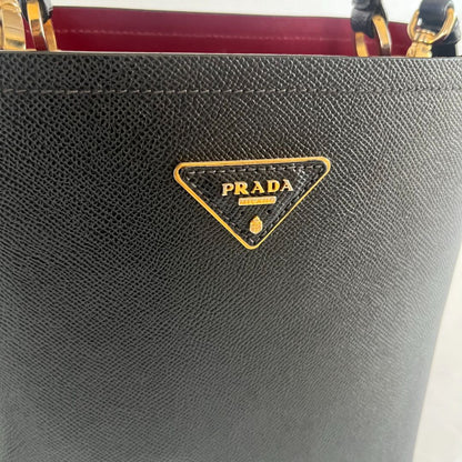 Prada Black Saffiano Leather Panier Top Handle Bag