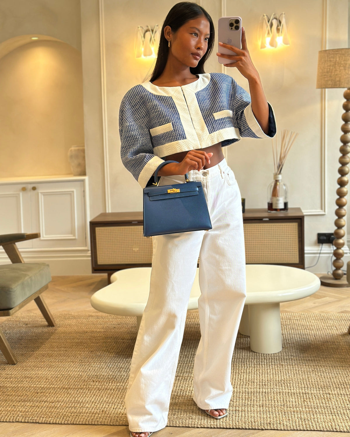 *FIRE PRICE* Hermès Kelly 25cm Sellier Bag in Deep Blue Madame Leather with Gold Hardware