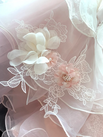 Sweety A Line Strapless Floral Tulle Short Prom Dress Homecoming Dress SH5838