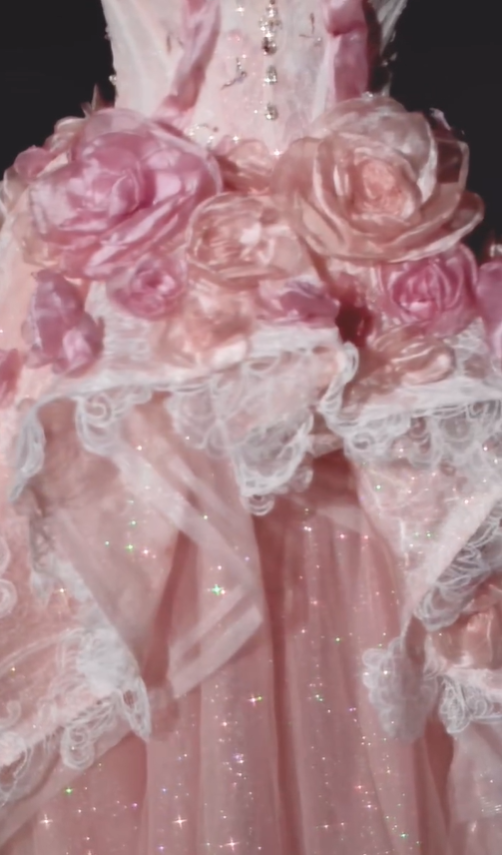 Sweety Ball Gown Strapless Beaded Pink Ombre Floral Tulle Long Prom Dress SH5040