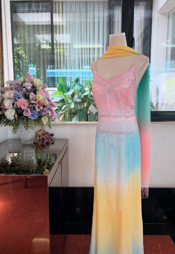 Stunning Multi-color A Line Beaded Chiffon Prom Dress Party Dress Date Dress SH4887