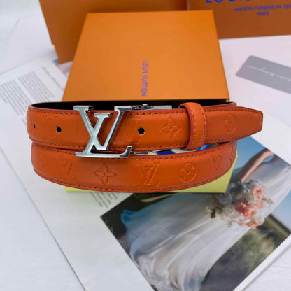 LOUIS VUITTON INITIALES LEATHER BELT MONOGRAM ORANGE 25MM