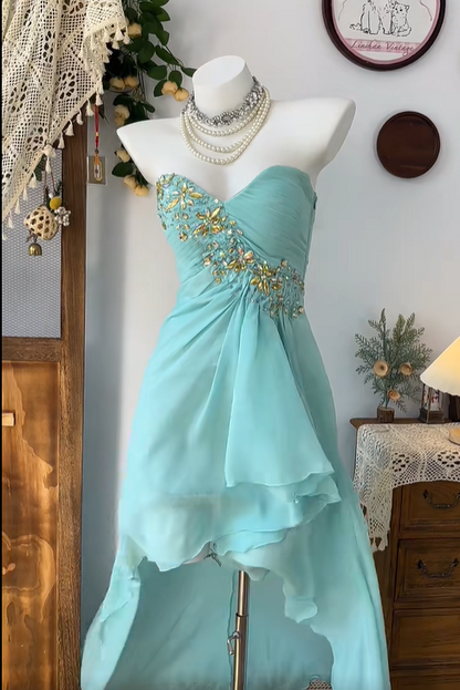 Gorgeous Sweetheart Sleeveless Chiffon Swarovski Crvstals Homecoming Dress Prom Dress D1740