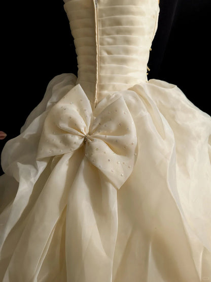 Elegant Strapless Rhinestone Pleated Tiered Tulle Ball Gown Sweet 16 Dress Birthday Party Dress Prom Dress D2070