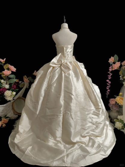Gorgeous Strapless Rhinestone Crystal Pleated Tiered Tulle Ball Gown Sweet 16 Dress Birthday Party Dress Prom Dress D2071