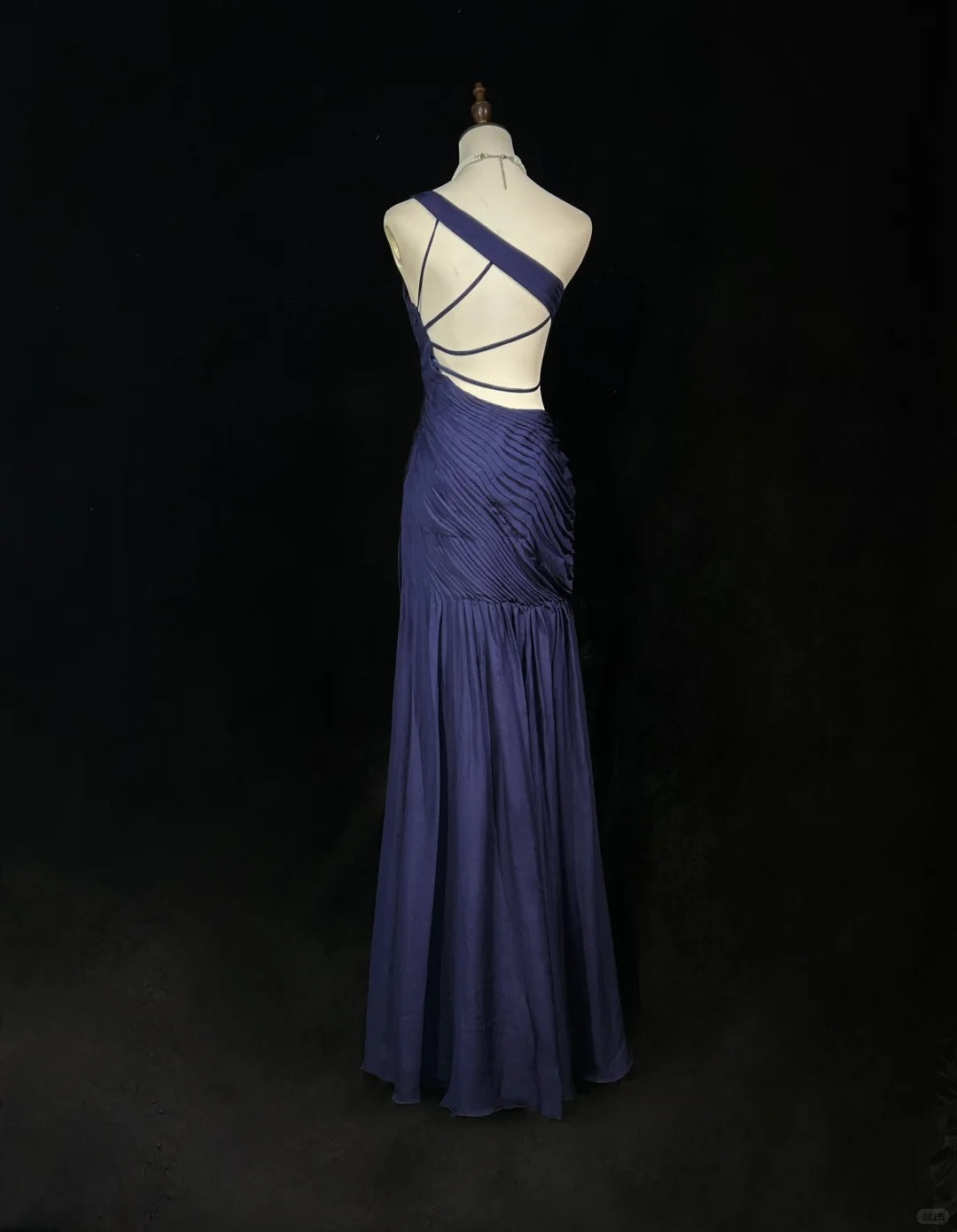 Beauty Asymmetrical Shoulder Pleated Backless Prom Dress Evening Dress Party Dress  D2133