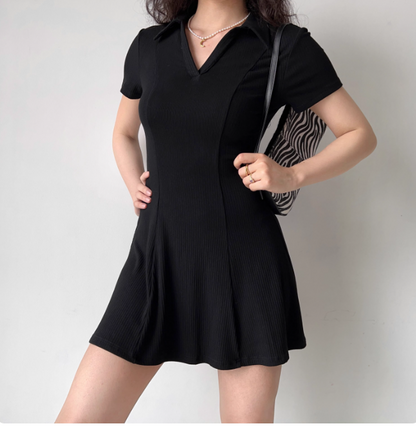 Minimalist A Line Black Short Casual Skirt Women Teenage Girl Summer Date Dress    D2153