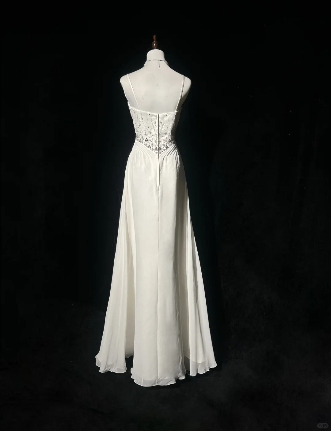 Elegant Spaghetti Straps Crystal Pleated Prom Dress Evening Dress Gala Dress  D2162