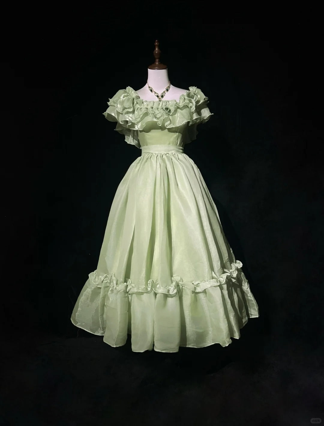Sweet Square Neckline Ruffle Pleated with Bowknot Prom Dress Evening Dress Gala Dress    D2166