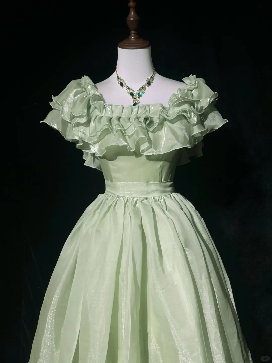 Sweet Square Neckline Ruffle Pleated with Bowknot Prom Dress Evening Dress Gala Dress    D2166