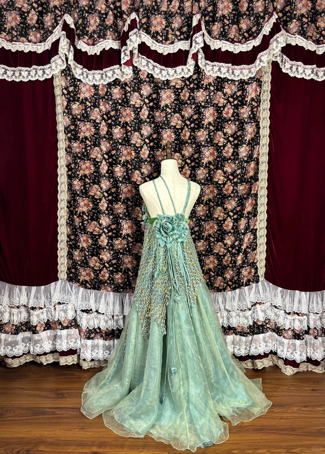 Charming Halter Flower Floor Length Prom Dress Evening Dress Party Dress     D2224