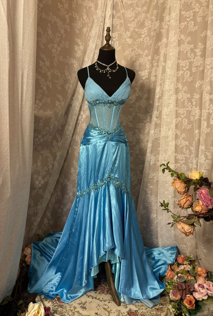 Beauty Prom Dress Spaghetti Straps Backless Asymmetrical Hem  Dress Gala Dress D2243