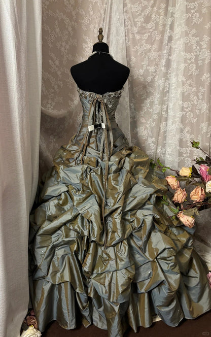 Elegant Prom Dress Sweetheart Pleated Flower Gala Dress Evening Dress Ball Gown D2244
