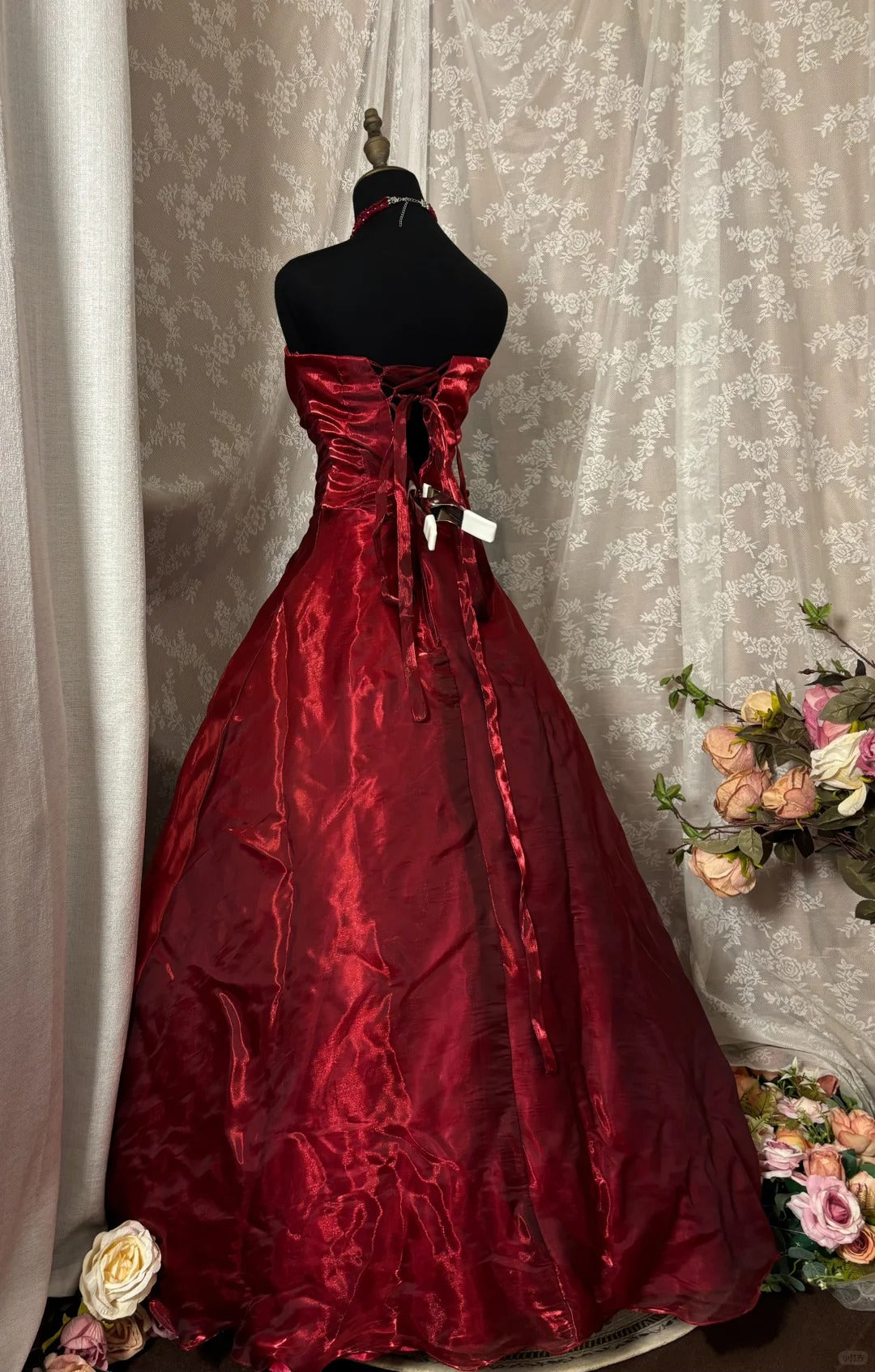 Elegant Prom Dress Strapless Pleated Flower Gala Dress Evening Dress Dancing Dress   D2246