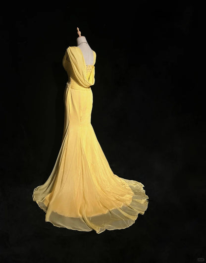 Elegant Prom Dress Asymmetrical Neck Sequins Pleated Gala Dress Evening Dress Customized Dress    D2252