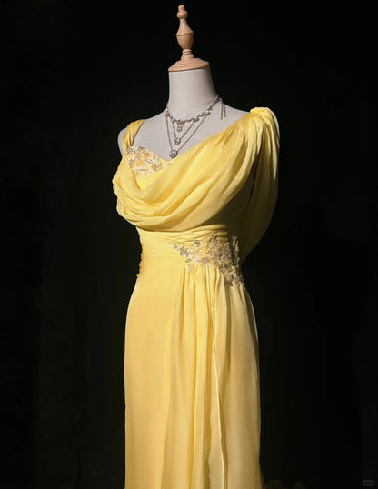 Elegant Prom Dress Asymmetrical Neck Sequins Pleated Gala Dress Evening Dress Customized Dress    D2252