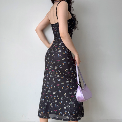 Vacation Women Dress Ruffle Print Floral Summer Seaside Dress Teenage Girl Date Dress  D2262