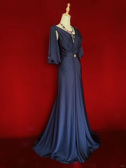 Gorgeous Prom Dress Pleated Floor Length Business Dinner Dress Evening Dress Gala Dress D2316
