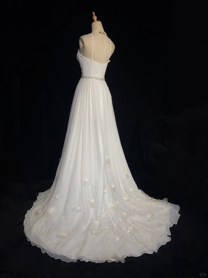 Elegant Prom Dress Spaghetti Straps Pleated Crystal Prom Gown Evening Dress Business Dinner Dress Gala Dress D2340