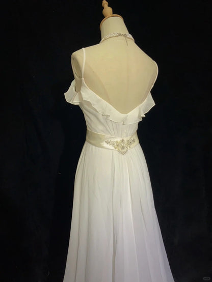 Elegant Prom Dress Spaghetti Straps Ruffle Long Prom Gown Evening Dress Business Dinner Dress Gala Dress   D2346