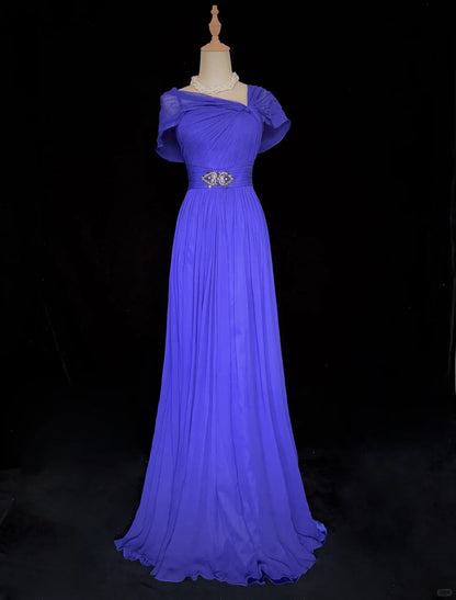 Beauty Prom Dress A Line Spaghetti Straps Pleated Prom Gown Business Dinner Dress Evening Dress Gala Dress  D2360