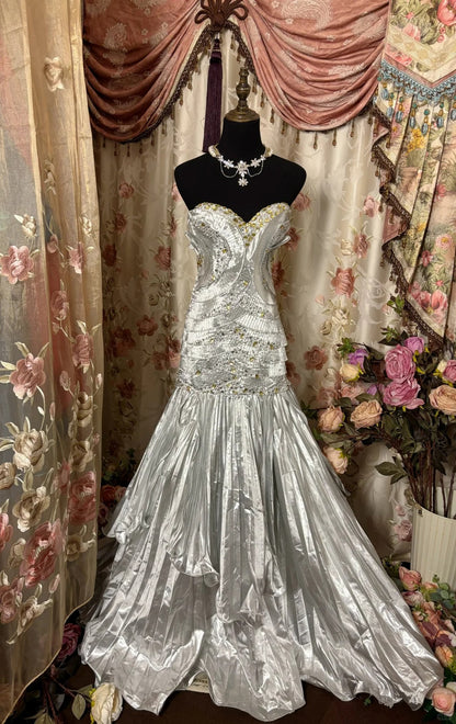 Beauty Prom Dress Sweetheart Crystal Pleated Prom Gown Evening Gala Dress Business Dinner Dress     D2376