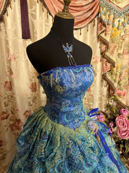 Stunning Prom Dress Strapless Pleated Ball Gown Evening Dress Birthday Dress     D2377