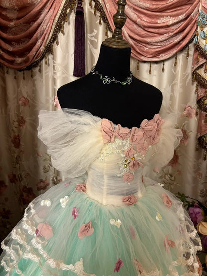 Sweet Prom Dress Off Shoulder Tulle Ball Gown Evening Dress Birthday Dress Quinceanera Dress Princess Dress   D2382