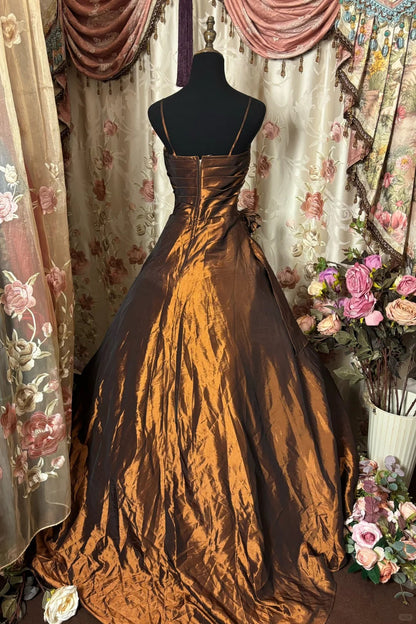 Beauty Prom Dress Spaghetti Straps Pleated Sequins Ball Gown Evening Dress Birthday Dress Quinceanera Dress   D2383