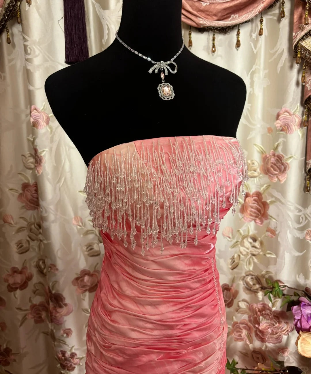 Sweet Prom Dress Strapless Pleated Mermaid Prom Gown Evening Dress Birthday Dress Business Dinner Dress   D2386