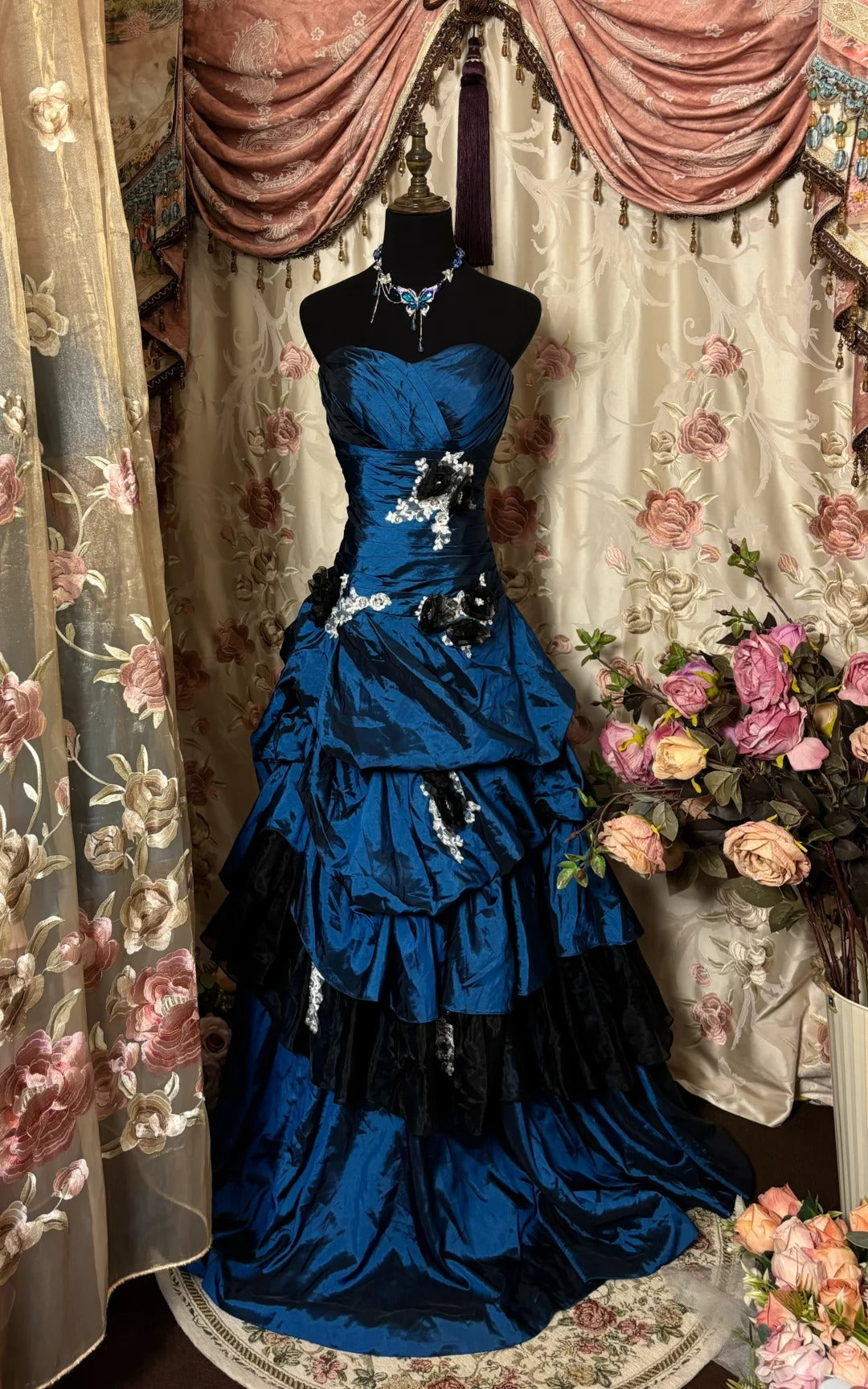 Stunning Prom Dress Sweetheart Pleated Flower Prom Dress Evening Dress Gala Dress Business Dinner Dress  D2393