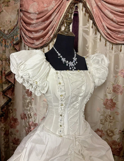 Elegant Wedding Dress Square Pleated Ball Gown Evening Dress Gala Dress Wedding Dress Prom Dress  D2401