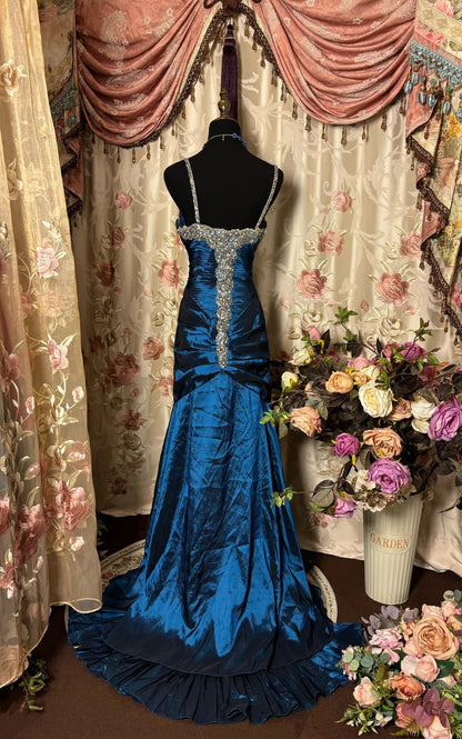Gorgeous Prom Dress Spaghetti Straps Pleated Long Evening Dress Gala Dress Business Dinner Dress  D2407