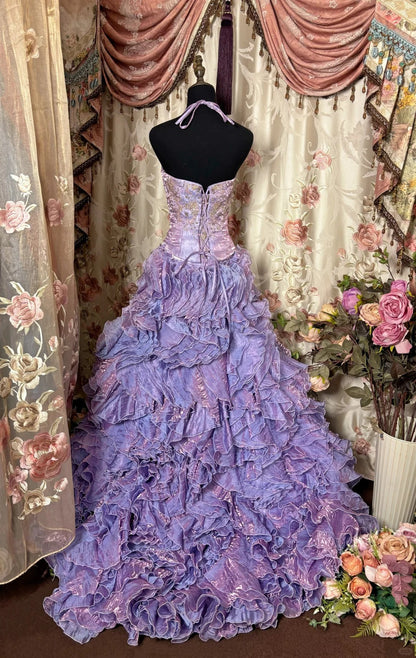 Sweet Prom Dress Spaghetti Straps Ruffle Tiered Evening Dress Dance Dress Birthday Party Dress  D2412