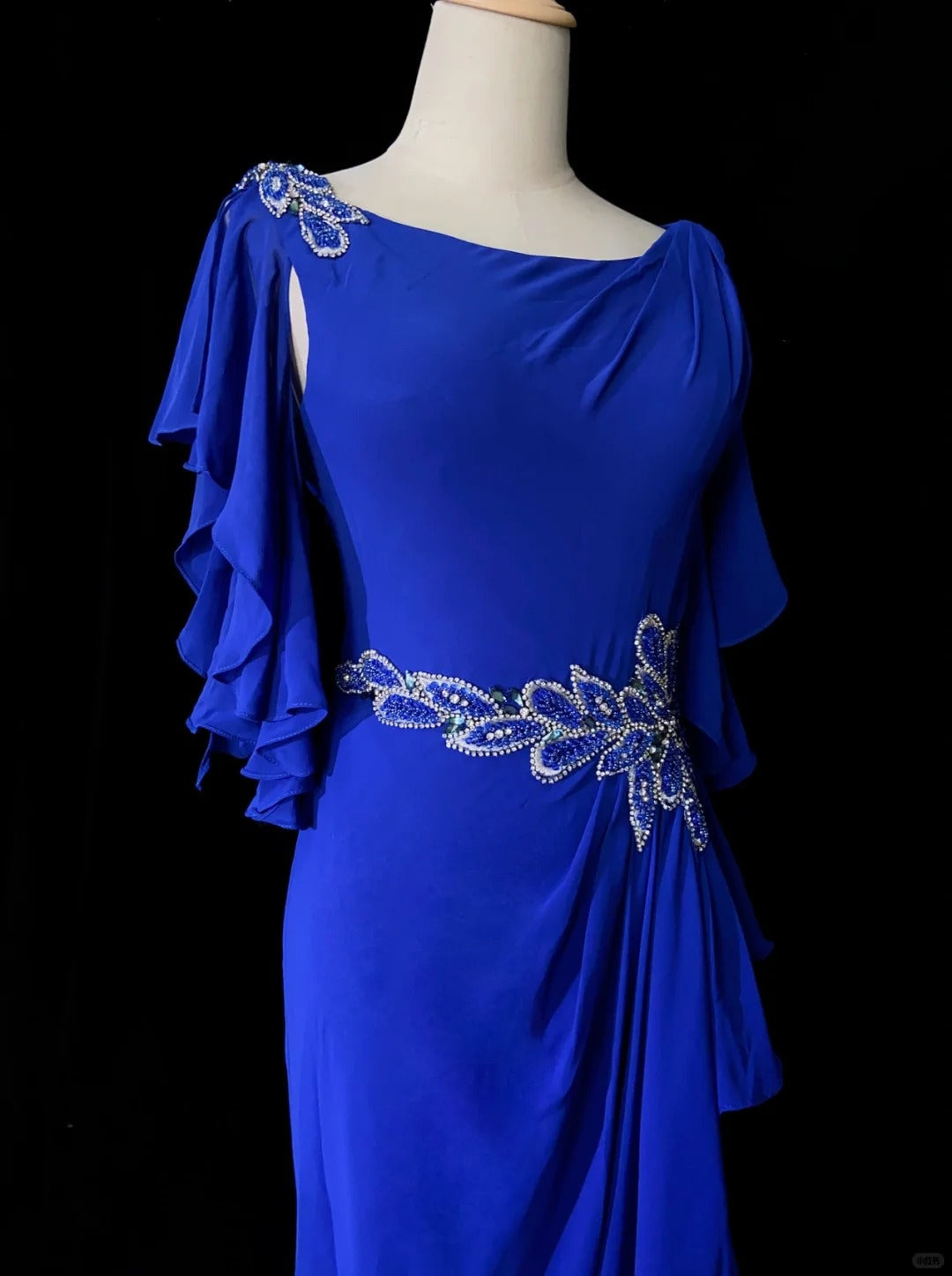 Elegant Prom Dress Crew Neck Asymmetrical Hem Evening Dress Gala Dress Business Dinner Dress  D2418