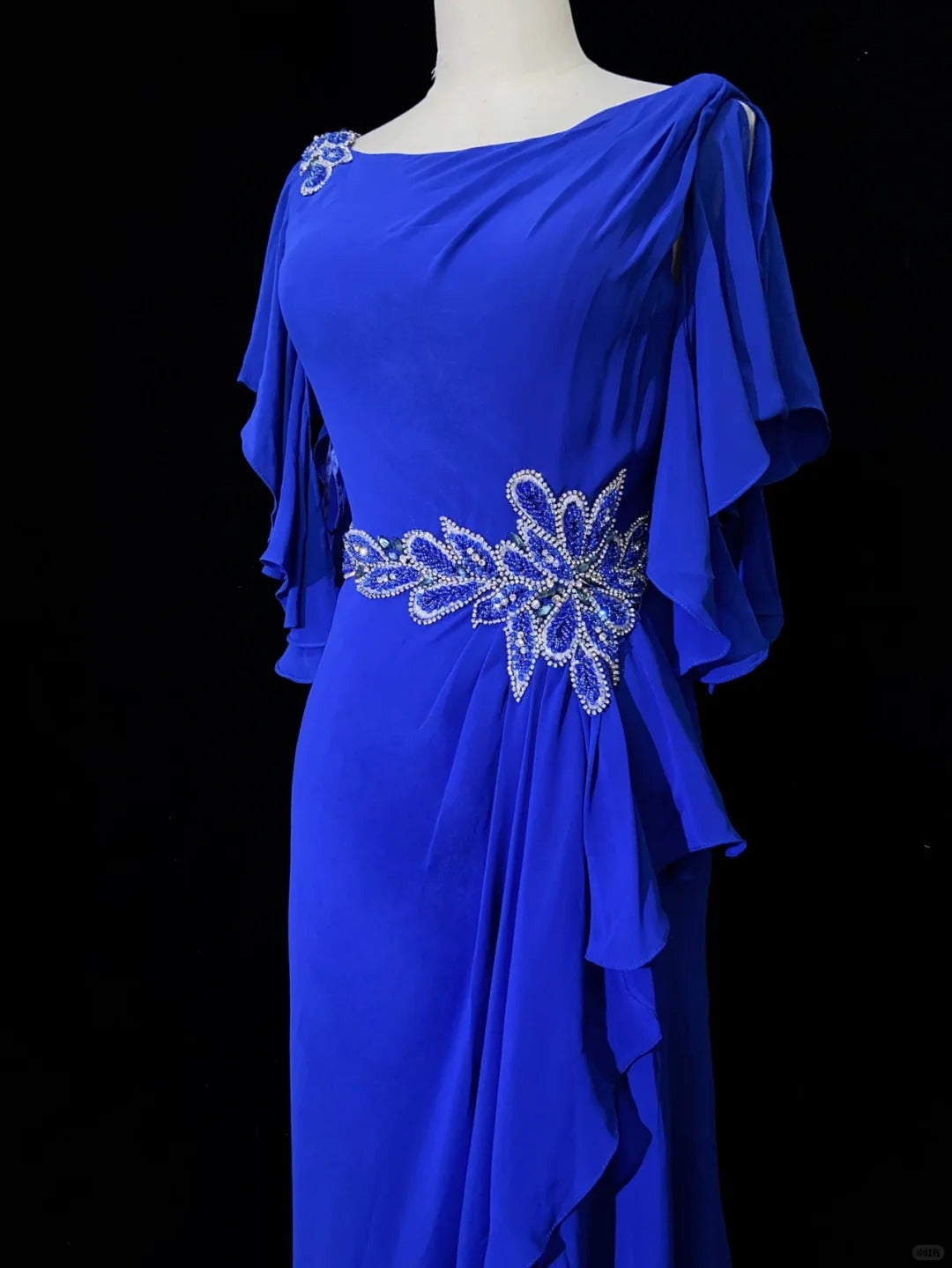 Elegant Prom Dress Crew Neck Asymmetrical Hem Evening Dress Gala Dress Business Dinner Dress  D2418