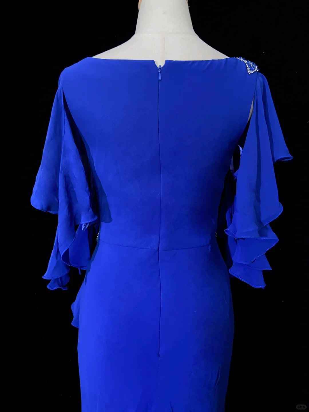 Elegant Prom Dress Crew Neck Asymmetrical Hem Evening Dress Gala Dress Business Dinner Dress  D2418