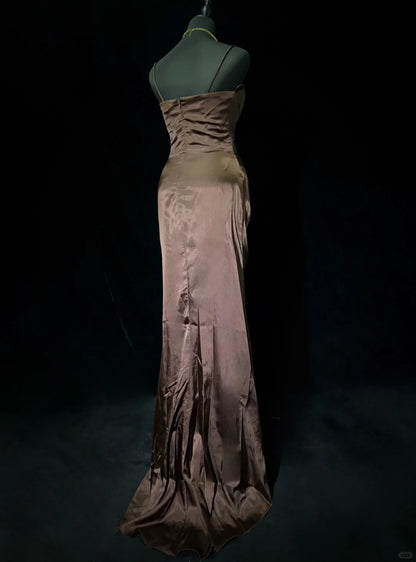 Gorgeous Prom Dress Spaghetti Straps Pleated Evening Dress Prom Gown Gala Dress Business Dinner Dress  D2436