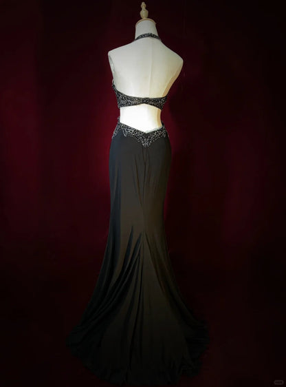 Stunning Prom Dress Halter Backless Evening Dress Prom Gown Gala Dress Business Dinner Dress  D2439