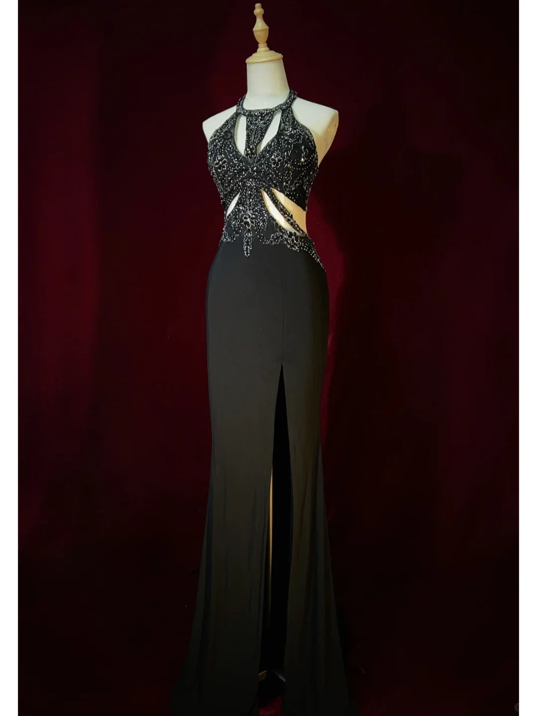 Stunning Prom Dress Halter Backless Evening Dress Prom Gown Gala Dress Business Dinner Dress  D2439