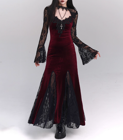 Halloween Costume Women Teenage Girl Dress Long Sleeves Gothic Dress Party Dress    D2457